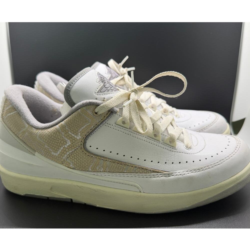 Nike Air Jordan 2 Low Python White Sanddrift Cement DV9956-100 Mens Size 10